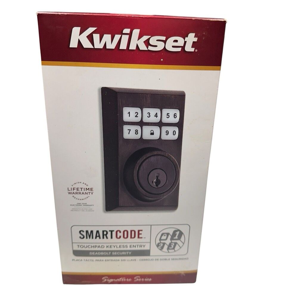 Kwikset SmartCode Touchpad Keyless Entry Deadbolt  Dark bronze Security